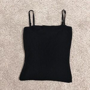 Love Tree Classic Black Ribbed Tank Top